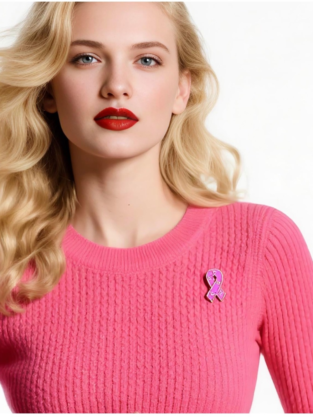 Pink Ribbon Awareness Enamel Pin Set - Picture 3 of 4